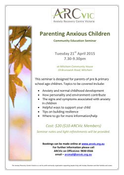 PAC Mitcham 2015 - Anxiety Recovery Centre Victoria
