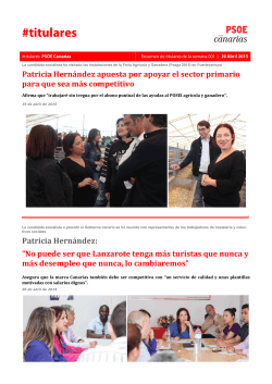 Patricia HernÃ¡ndez apuesta por apoyar el sector primario para que