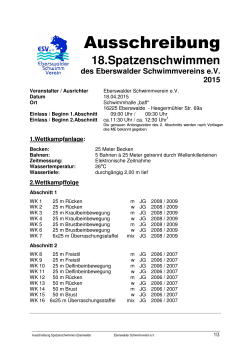 18. Spatzenschwimmen des Eberswalder Schwimmvereins e.V. am