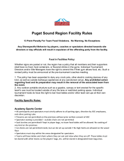 Puget Sound Region Facility Rules