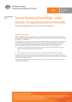 Severe financial hardship - early release of superannuation