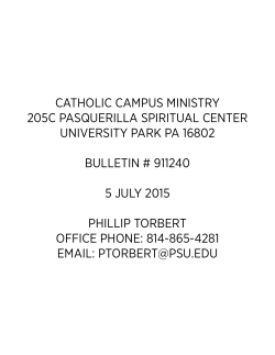 Bulletin - Catholic Campus Ministry at Penn State