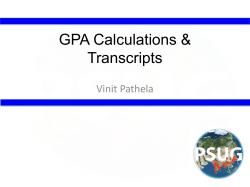 GPA Calculations & Transcripts