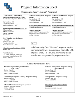 Program Information Sheet