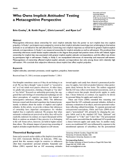 Who Owns Implicit Attitudes? Testing a Metacognitive Perspective