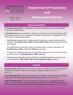 04.01.2015 Volume 3, Issue 4 - Department of Psychiatry and