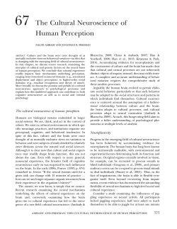 67 The Cultural Neuroscience of Human Perception