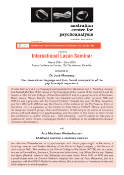 International Lacan Seminar - Australian Centre for Psychoanalysis