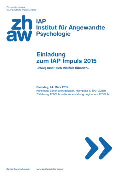 Einladung zum IAP Impuls 2015 - Institut fÃ¼r Angewandte Psychologie