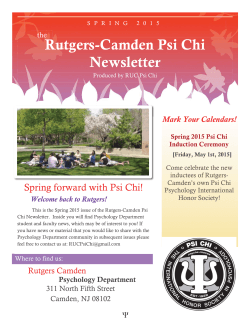 Rutgers-Camden Psi Chi Newsletter
