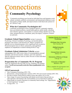Community Psychology - Department of Psychology