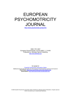 EUROPEAN PSYCHOMOTRICITY JOURNAL