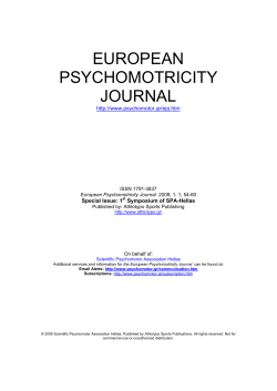EUROPEAN PSYCHOMOTRICITY JOURNAL