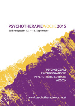 Das Programm der PSYCHOTHERAPIEWOCHE 2015 als  zum
