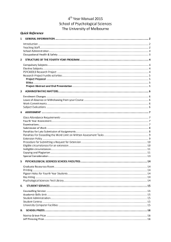 TABLE OF CONTENTS - Melbourne School of Psychological Sciences