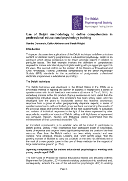 Use of Delphi methodology to define competencies in professional