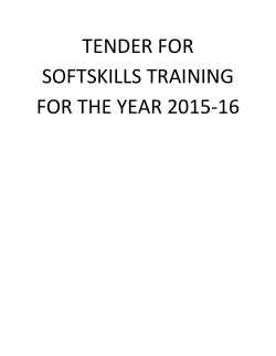Tender for Softskills Training for the year 2015-16