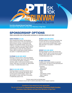 SPONSORSHIP OPTIONS
