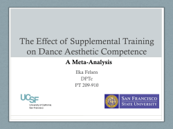 The effect of supplemental training on dance aesthetics