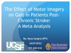 The Effectiveness of Motor Imagery on Gait Speed and Functional