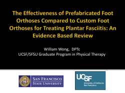 The Effectiveness of Prefabricated Foot Orthoses Compared to