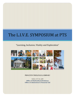 The L.I.V.E. SYMPOSIUM at PTS - Princeton Theological Seminary