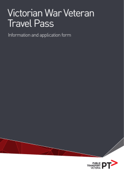 Victorian War Veteran Travel Pass