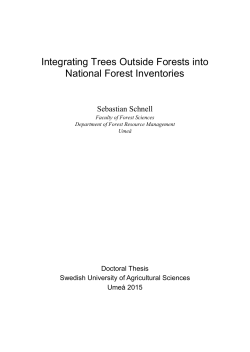 Integrating Trees Outside Forests into National Forest Inventories