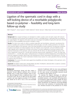 Ligation of the spermatic cord in dogs with a self