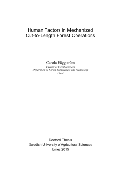 Human Factors in Mechanized Cut-to