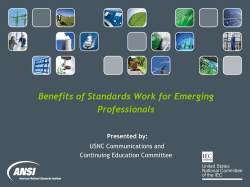 Why IEC Standards Work is Important to My Company Presented by