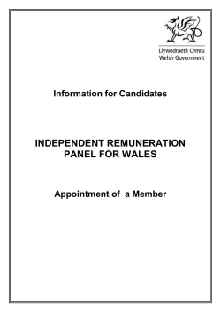 independent remuneration panel for wales - Appoint