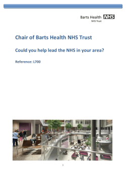 Chair of Barts Health NHS Trust - Centre for Public Appointments