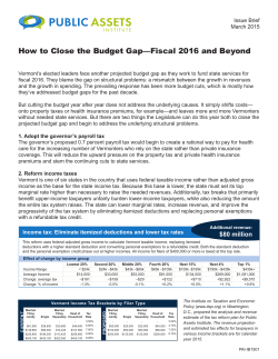How to Close the Budget GapâFiscal 2016 and Beyond