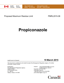 Proposed Maximum Residue Limit PMRL2015-08