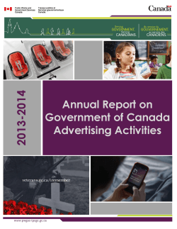 Annual Report on Government of Canada Advertising Activities