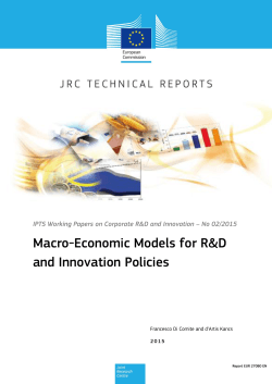 Macro-Economic Models for R&D and Innovation Policies