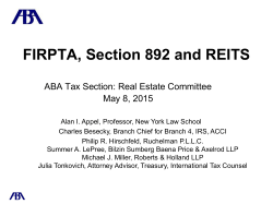 FIRPTA, Section 892 and REITS