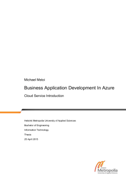 Business Application Development In Azure