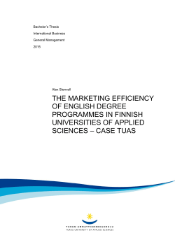 the marketing efficiency of english degree programmes in