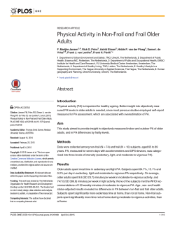 Physical Activity in Non-Frail and Frail Older Adults