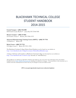 BLACKHAWK TECHNICAL COLLEGE STUDENT HANDBOOK 2014