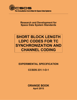Short Block Length LDPC Codes for TC Synchronization