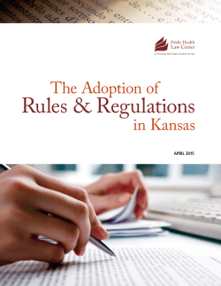 The Adoption of Rules & Regulations in Kansas