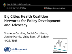 Big Cities Health Coalition Networks for Policy Development and
