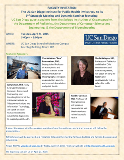 FACULTY INVITATION The UC San Diego Institute for Public Health