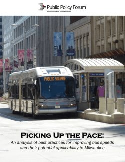 Picking Up the Pace: - Public Policy Forum