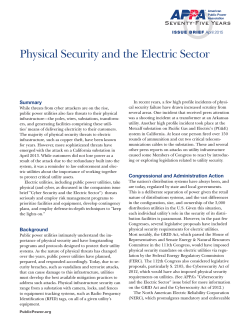 Physical Security and the Electric Sector