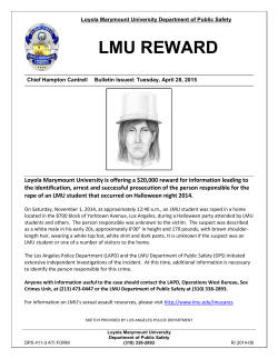 LMU REWARD - Public Safety - Loyola Marymount University