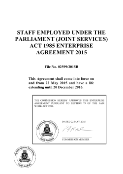 (joint services) act 1985 enterprise agreement 2015